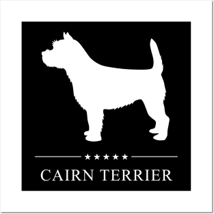 Cairn Terrier Dog White Silhouette Posters and Art